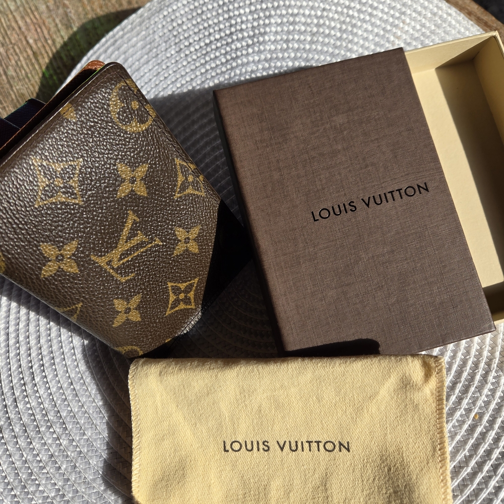 Louis Vuitton Brown and Gold Monogram Wallet with L.V dust bag & Box (BIN 005)